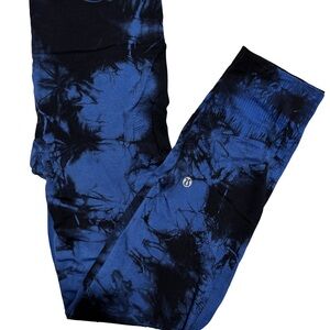 Blue and Black Tie-Dye Leggings